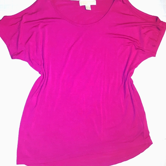 ☆Michael Kors☆Beautiful Pink EEUC Cold Shoulder Small stretchy casual/Dressy tee - Picture 9 of 15
